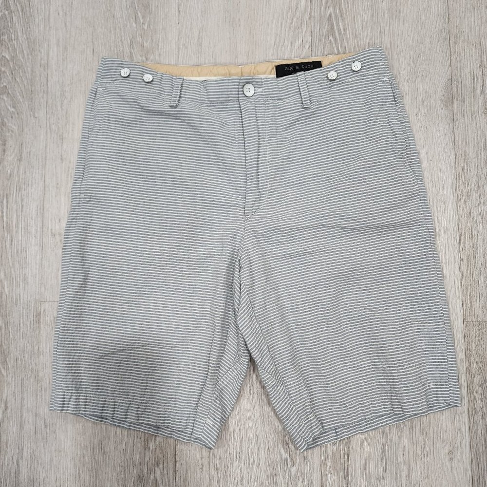 Rag Bone Men's Casual Striped Chino Cotton Shorts Made In USA Size 31